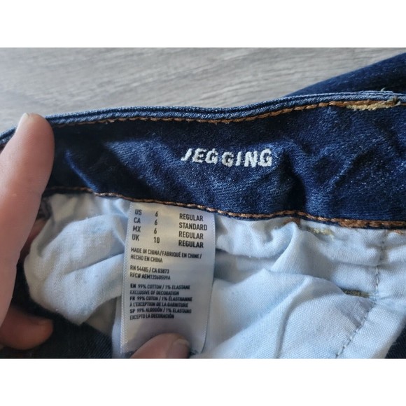 American Eagle Super Stretch Jeggings Distressed Womens Size 6 - Picture 6 of 12